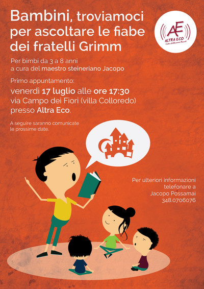 Locandina terzo appuntamento con le fiabe dei fratelli Grimm