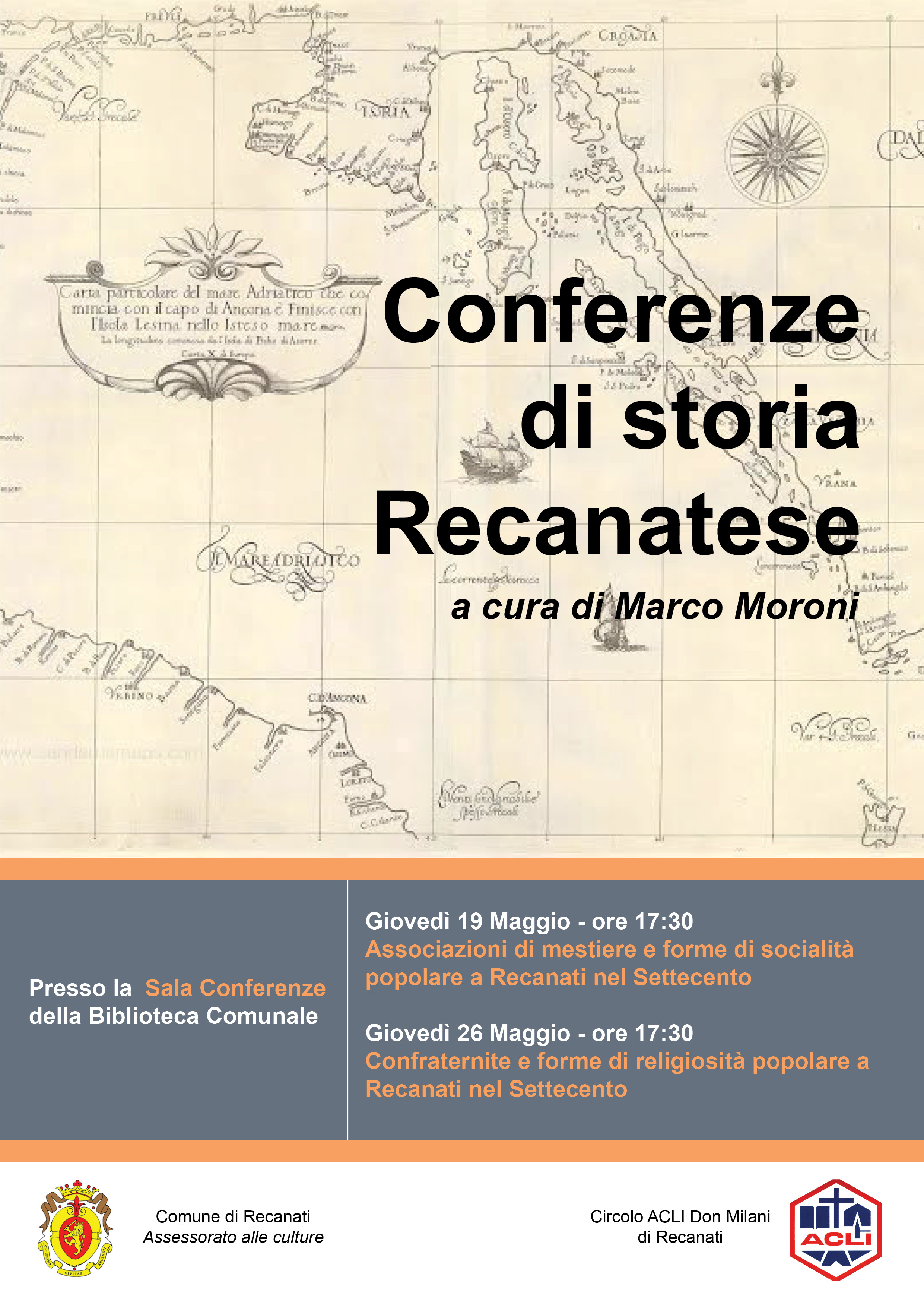 Locandina conferenze Recanati del settecento