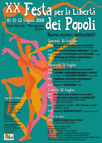 Volantino Festa per la libertà dei Popoli