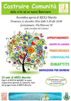 Assemblea aperta REES Marche, 11 Dicembre 9,30 Grottammare